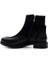 Kadın Hakiki Deri Tokalı Kısa Fermuarlı Bot 20745K - Siyah - 36 4