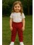 Kız Çocuk %100 Pamuk Beli ve Paçası Lastikli Eşofman Altı - Bordo (3-4 Yaş 8-9 Yaş) 1