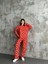 Kadın Geyik Desenli Kırmızı Yılbaşı Temalı Rahat Kalıp Pamuklu Uzun Kollu Pijama Takımı HN1000 3