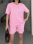 Kadın Modal Kumaş Oversize Salaş Tshirt ve Şort 2'li Takım TKM9812 3