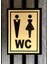 Mosaic çerçeveli Mat Gold renkli Wc Yazılı görseli 1
