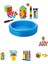 Mavi Şişme Bebek Oyuncak Seti, Havuz Top, Mini Kule ve Pompa Ile Eğlence 1