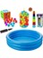 Mavi Şişme Bebek Oyuncak Seti, Havuz Top, Mini Kule ve Pompa Ile Eğlence 7