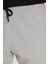 Erkek Slim Fit Dar Kesim Pamuklu Lastikli Beli Bağcıklı Gri Pantolon 3