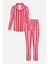 Kadın Çizgili Gömlek Yakalı Pijama Takımı 1