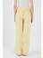 Tereyağ Sarısı Keten Görünümlü %100 Pamuk Cepli Bol Paça Pantolon 8054A 5