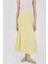 Tereyağ Sarısı Keten Görünümlü %100 Pamuk Kat Kat Uzun Etek 4801A 4