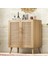 Rattan (Jüt Kumaş) Kapaklı Çok Amaçlı Dolap – %100 Mdf, Şık ve Dayanıklı, 75 cm Genişlik, Mutfak – Salon – Antre Kullanımına Uygun 1