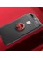 Huawei Y7 2018 Kılıf Manyetik (Metal) Yüzüklü ve Stant Olabilen Rewon Premium Silikon Kapak 1
