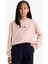Relax Fit Bisiklet Yaka Baskılı Ince Bej Kız Çocuk Sweatshirt E8817A8/BG55 4