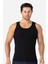 Erkek Siyah Fitilli Atlet Pamuklu Likralı Kaşkorse Halter Yaka Slim Fit Atlet 1