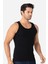 Erkek Siyah Fitilli Atlet Pamuklu Likralı Kaşkorse Halter Yaka Slim Fit Atlet 3