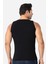 Erkek Siyah Fitilli Atlet Pamuklu Likralı Kaşkorse Halter Yaka Slim Fit Atlet 4