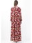 Kırmızı Desenli Maxi Elbise Kadın Yazlık Şık Boho 3