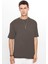 Unisex Oversize Geniş Kesim %100 Pamuk Yumuşak Dokulu Basic Bisiklet Yaka Füme Tişört 4