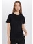Unisex Slim Fit Dar Kesim %100 Pamuk Yumuşak Dokulu Siyah Bisiklet Yaka Tişört 5