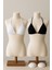 Kadın Siyah ve Beyaz Minimal Kesim Üçgen Bikini Üstü 4