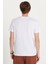 Erkek Slim Fit Dar Kesim %100 Pamuk Yumuşak Dokulu Baskılı Beyaz Bisiklet Yaka Tişört 5