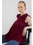 Bordo Fırfır Kol Detaylı Bluz 8053A 1