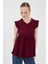 Bordo Fırfır Kol Detaylı Bluz 8053A 2