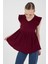 Bordo Fırfır Kol Detaylı Bluz 8053A 4