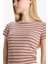 Fitted Bisiklet Yaka Ribana Çizgili Kısa Kollu Tişört F7822AX25AU 13
