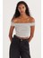 Kadın Slim Fit Dar Kesim Çizgili Straplez Bluz 4