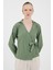 Haki Ön Bağlama Detaylı Uzun Kol Bluz 8019A 2