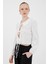 Beyaz Bağlama Detaylı Bebe Yaka Uzun Kollu Bluz 8020A 2