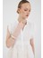Beyaz Fırfır Kollu Dantel Detaylı %100 Pamuk Müslin Bluz 8039A 4
