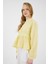 Sarı %100 Pamuk Dantel Detaylı Müslin Gömlek 4823A 2