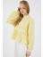 Sarı %100 Pamuk Dantel Detaylı Müslin Gömlek 4823A 4