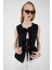 Siyah %100 Pamuk Müslin Fırfır ve Bağlama Detaylı Bluz 4827A 1