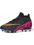Çoraplı Siyah Fuşya Halı Saha Krampon Futbol Ayakkabısı 4