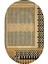 Boho 992 Oval Siyah Yel Motifli Etnik Desenli Jüt Rengi Örgü Yuvarlak Natural Çift Taraflı Halı 1