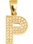 P Harfi 14 Ayar Altın Kolye Ucu 1