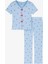 Kadın Kısa Kollu Fiyonklu Fitilli Pijama Takımı 1