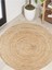 Boho 939 Doğal Hasır Jüt Desenli Örgü Yuvarlak Natural Çift Taraflı Halı 2