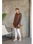 Modest Düşük Kol Kahverengi Oversize Likralı Modal Penye Pamuklu Tesettür Basic Tunik 5