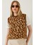 Kadın Şardonlu Leopar Desenli Süveter 4