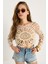 Kadın Dantel Örgü Triko Crop Bluz 4