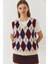 Kadın Şardonlu Baklava Desenli Triko Süveter 2