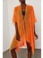 Kadın Oranj Bağlamalı Pamuklu Kimono Pareo Plaj Elbisesi KM11200 1
