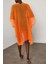 Kadın Oranj Bağlamalı Pamuklu Kimono Pareo Plaj Elbisesi KM11200 4