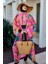 Remsa Tesettür Mayo Üzerine Tek Kaftan Kimono Pareo PEMBE02 RP023 Color Shell 3