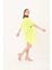 Kadın Neon Sarı Bağlamalı Pamuklu Uzun Kimono Pareo PR11200 8