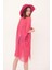 Kadın Fuşya Bağlamalı Pamuklu Uzun Kimono Pareo PR11200 8