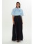 Arkası Fermuarlı Pliseli Lacivert Etek 1