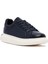 Erkek Lacivert Bağcıklı Kalın Tabanlı Deri Sneaker 25WFD690318 6