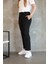 Kadın Düz Kesim Nervürlü Straight Scuba Cepli Lastikli Pantolon 3